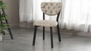 Elma Modeli Chester Yemek Odası,Cafe,Restoran Ve Mutfak Sandalyesi Krem