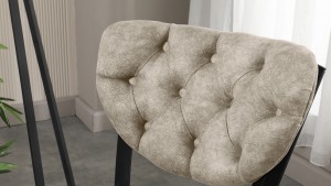 Elma Modeli Chester Yemek Odası,Cafe,Restoran Ve Mutfak Sandalyesi Krem