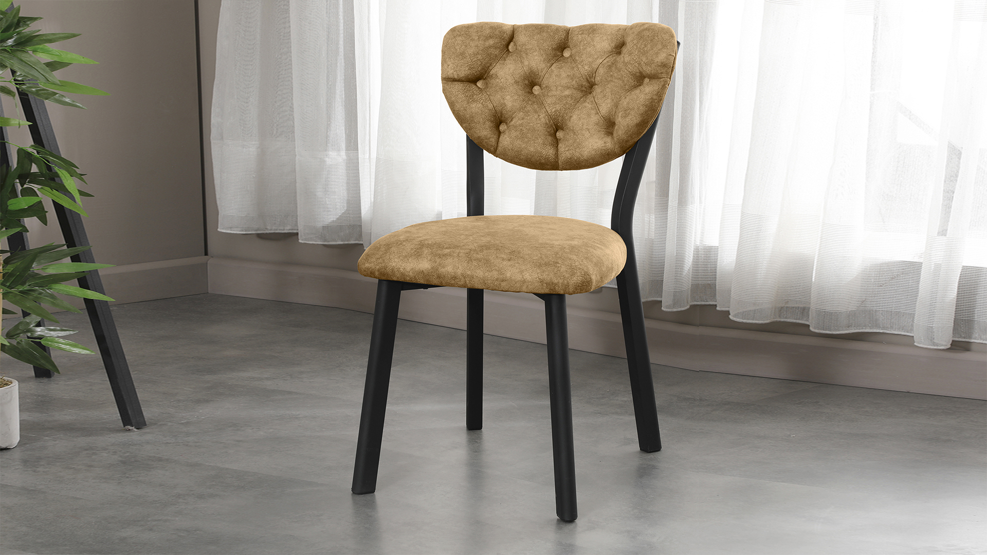 Elma Modeli Chester Yemek Odası,Cafe,Restoran Ve Mutfak Sandalyesi Kapiçino