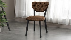 Elma Modeli Chester Yemek Odası,Cafe,Restoran Ve Mutfak Sandalyesi Kahve