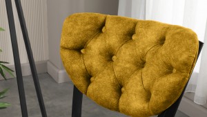 Elma Modeli Chester Yemek Odası,Cafe,Restoran Ve Mutfak Sandalyesi Sarı