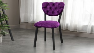 Elma Modeli Chester Yemek Odası,Cafe,Restoran Ve Mutfak Sandalyesi Mürdüm