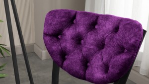 Elma Modeli Chester Yemek Odası,Cafe,Restoran Ve Mutfak Sandalyesi Mürdüm