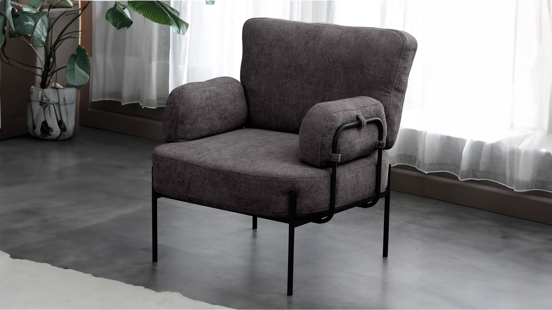 Hermes Siyah 2+1+1 çay seti koltuk takımı