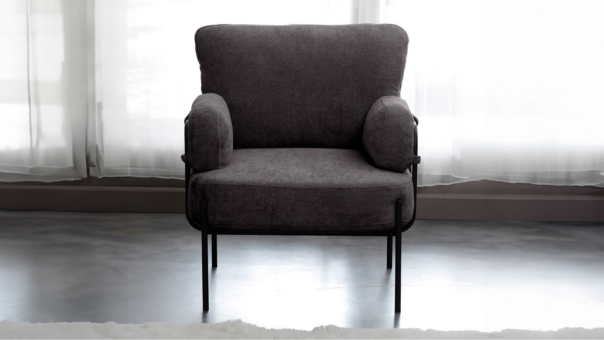 Hermes Siyah 2+1+1 çay seti koltuk takımı