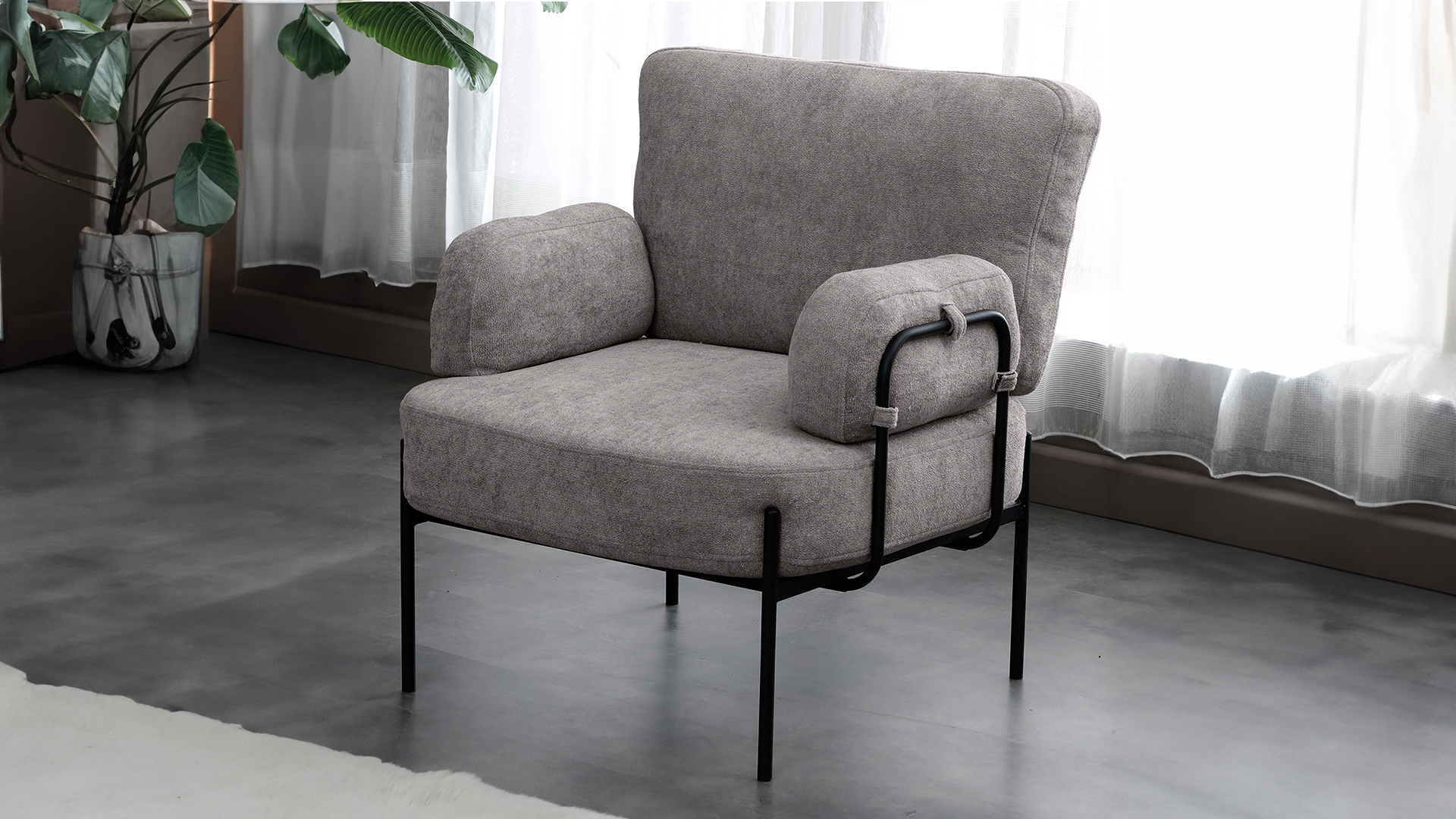 Hermes Balkon,Bahçe,Cafe,Metal Koltuk ,Bahçe,Takli berjer koltuk Gri