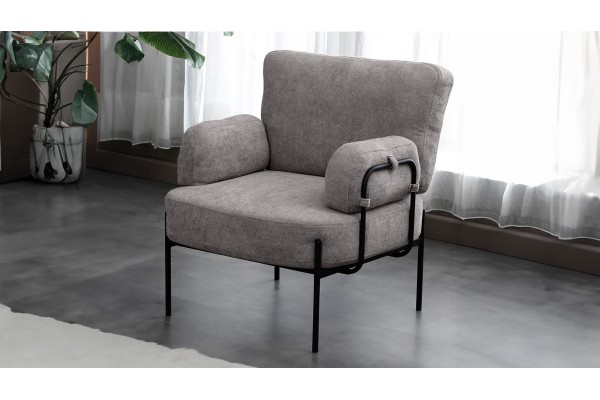 Hermes Balkon, Bahçe, Cafe, Metal Koltuk , Bahçe, Tekli berjer koltuk Gri