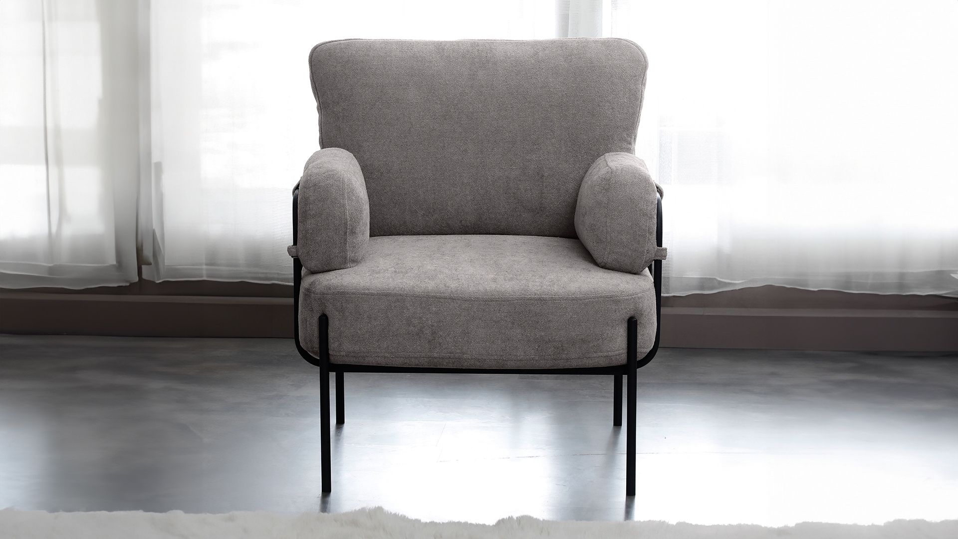 Hermes Balkon,Bahçe,Cafe,Metal Koltuk ,Bahçe,Takli berjer koltuk Gri