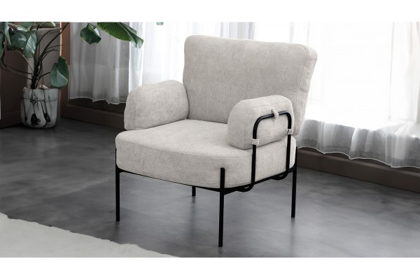 Hermes Balkon, Bahçe, Cafe, Metal Koltuk , Bahçe, Tekli berjer koltuk Krem