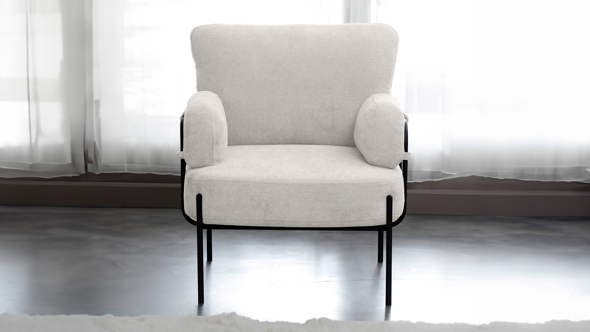 Hermes Balkon,Bahçe,Cafe,Metal Koltuk ,Bahçe,Takli berjer koltuk Krem