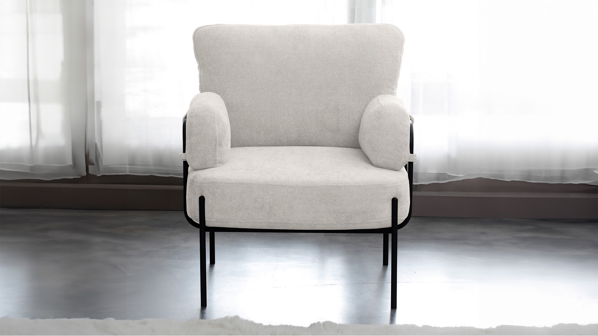 Hermes Krem 2+1+1 çay seti koltuk takımı