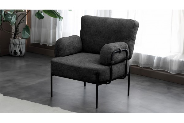 Hermes Balkon, Bahçe, Cafe, Metal Koltuk , Bahçe, Tekli berjer koltuk siyah