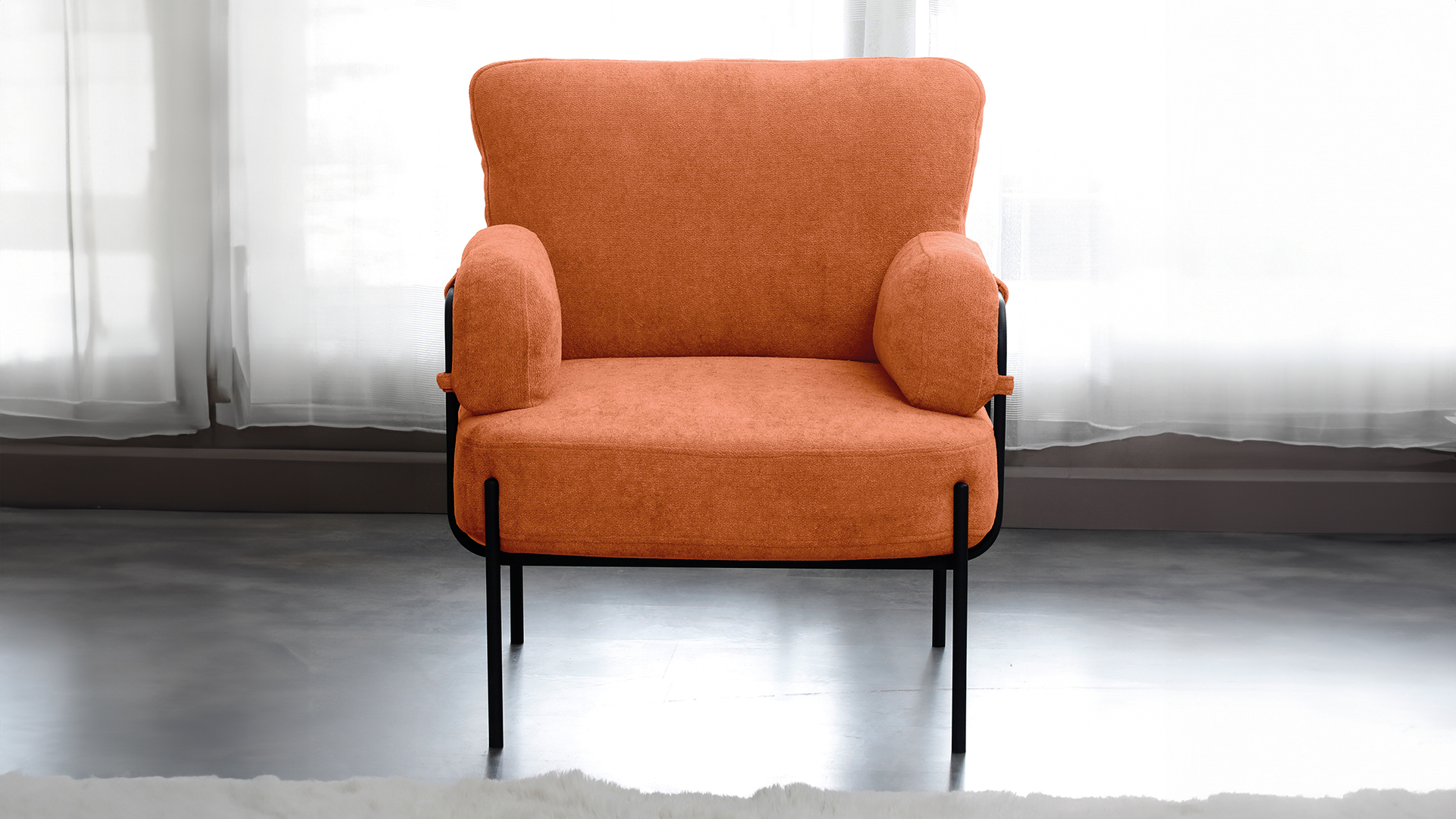 Hermes Balkon,Bahçe,Cafe,Metal İkili Koltuk Kiremit