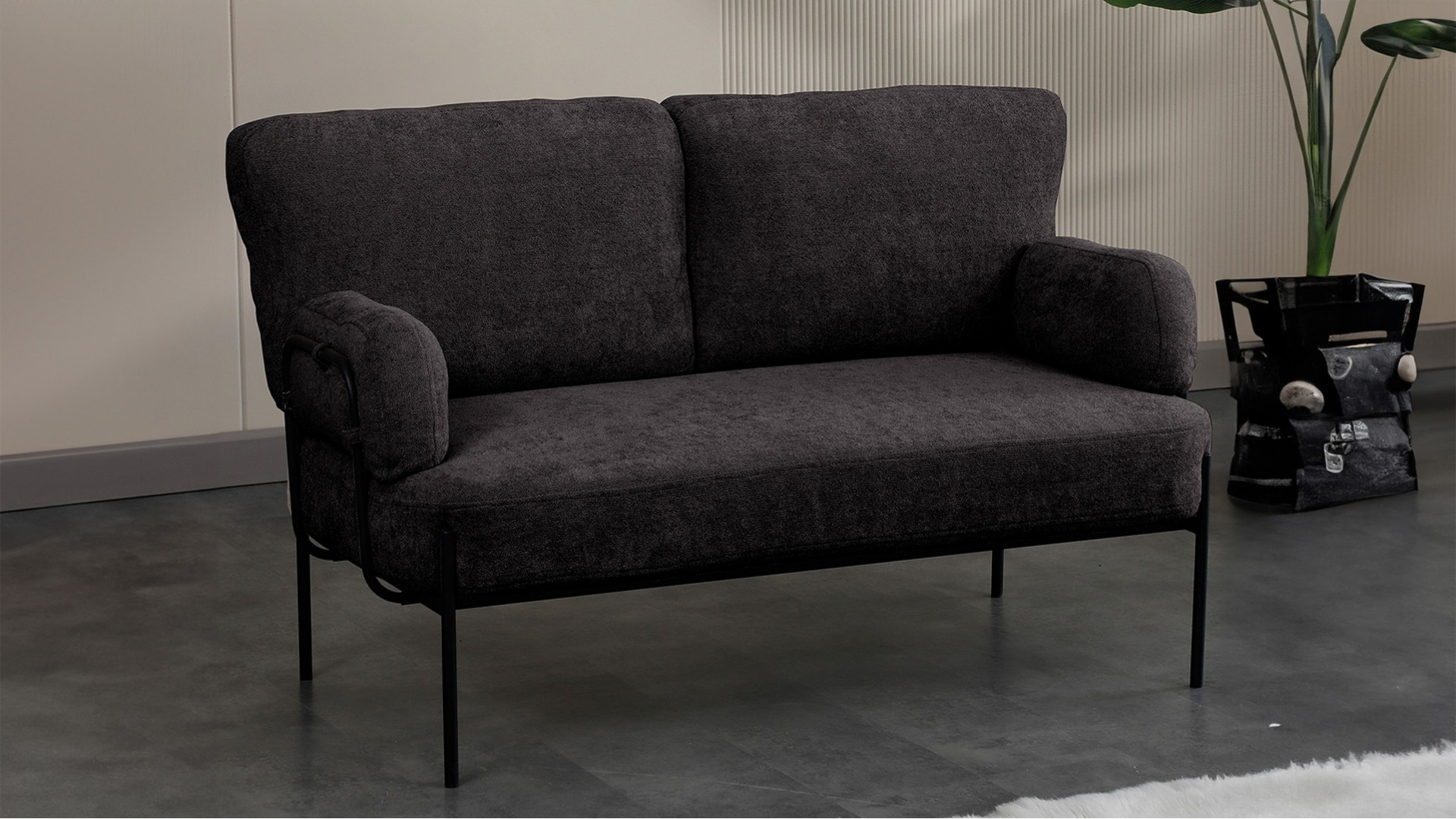 Hermes Siyah 2+1+1 çay seti koltuk takımı