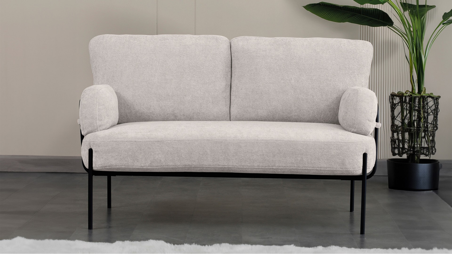 Hermes Krem 2+1+1 çay seti koltuk takımı