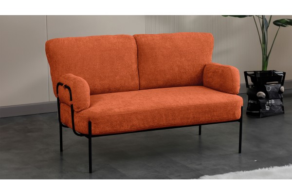 Hermes Balkon, Bahçe, Cafe, Metal İkili Koltuk Kiremit