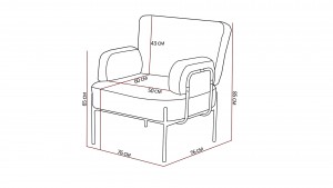 Hermes Balkon,Bahçe,Cafe,Metal Koltuk ,Bahçe,Takli berjer koltuk Gri