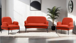 Aster Cafe,Ofis,Büro,Balkon,Otel ,Lobi,Koltuk Takımı Bukle Teddy Kumaş Kiremit