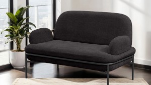 Aster Cafe,Ofis,Büro,Balkon,Otel ,Lobi,ikili,iki kişilik Koltuk Bukle Teddy Kumaş Siyah