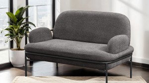 Aster Cafe,Ofis,Büro,Balkon,Otel ,Lobi,ikili,iki kişilik Koltuk Bukle Teddy Kumaş Gri