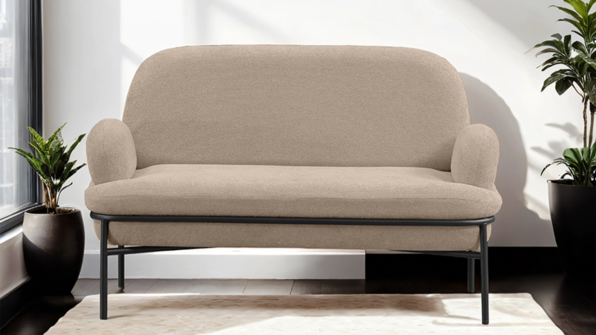 Aster Cafe,Ofis,Büro,Balkon,Otel ,Lobi,ikili,iki kişilik Koltuk Bukle Teddy Kumaş Sütlü Kahve