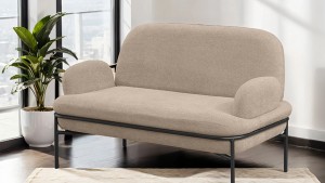 Aster Cafe,Ofis,Büro,Balkon,Otel ,Lobi,ikili,iki kişilik Koltuk Bukle Teddy Kumaş Sütlü Kahve