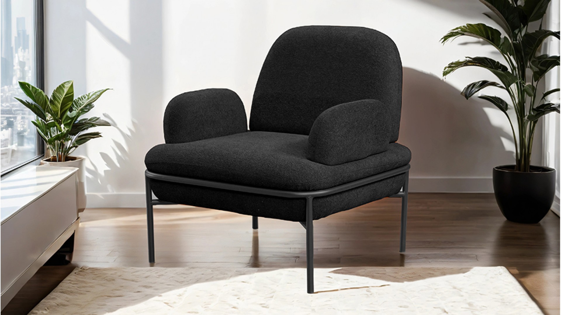 Aster Cafe,Ofis,Büro,Balkon,Otel ,Lobi,Tekli Berjer Koltuk siyah