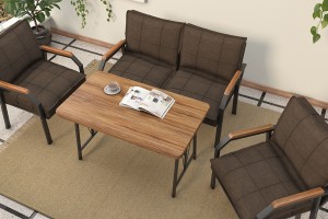 Berlin Bahçe Koltuk Takımı Kahve 2+1+1 Masalı