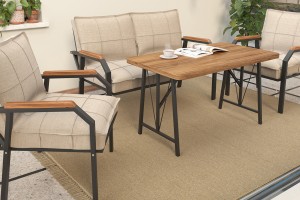 Berlin Bahçe Koltuk Takımı Krem 2+1+1 Masalı