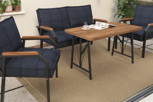 Berlin Bahçe Takımı Lacivert 2+1+1 Masalı