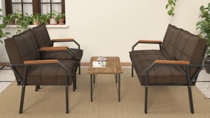 Berlin Balkon,Bahçe,Cafe - Metal Kanepe Koltuk Takımı  2 1 1 Kahve Sehpalı