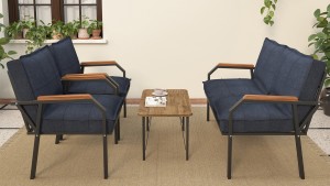 Berlin Balkon,Bahçe,Cafe - Metal Kanepe Koltuk Takımı  2 1 1 Lacivert Sehpalı