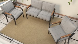 Berlin Balkon,Bahçe,Cafe - Metal Kanepe Koltuk Takımı  2 1 1 Gri