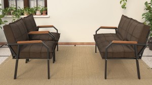 Berlin Balkon,Bahçe,Cafe - Metal Kanepe Koltuk Takımı  2 1 1 Kahve