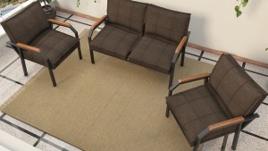 Berlin Balkon,Bahçe,Cafe - Metal Kanepe Koltuk Takımı  2 1 1 Kahve