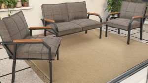 Berlin Balkon,Bahçe,Cafe - Metal Kanepe Koltuk Takımı  2 1 1 Kapiçino