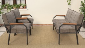 Berlin Balkon,Bahçe,Cafe - Metal Kanepe Koltuk Takımı  2 1 1 Kapiçino