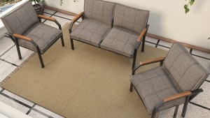 Berlin Balkon,Bahçe,Cafe - Metal Kanepe Koltuk Takımı  2 1 1 Kapiçino