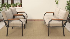 Berlin Balkon,Bahçe,Cafe - Metal Kanepe Koltuk Takımı  2 1 1