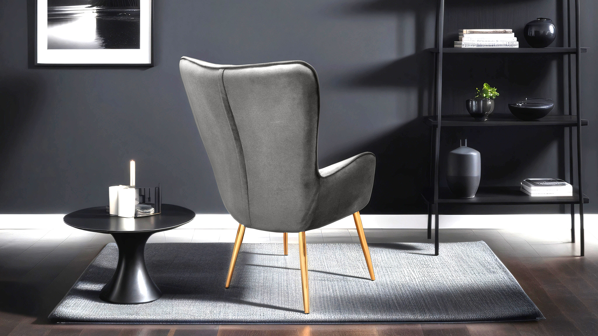 Armens Life Begonya,Sandalye,Kafe,Otel,Tekli Berjer Gold Ayak Gri