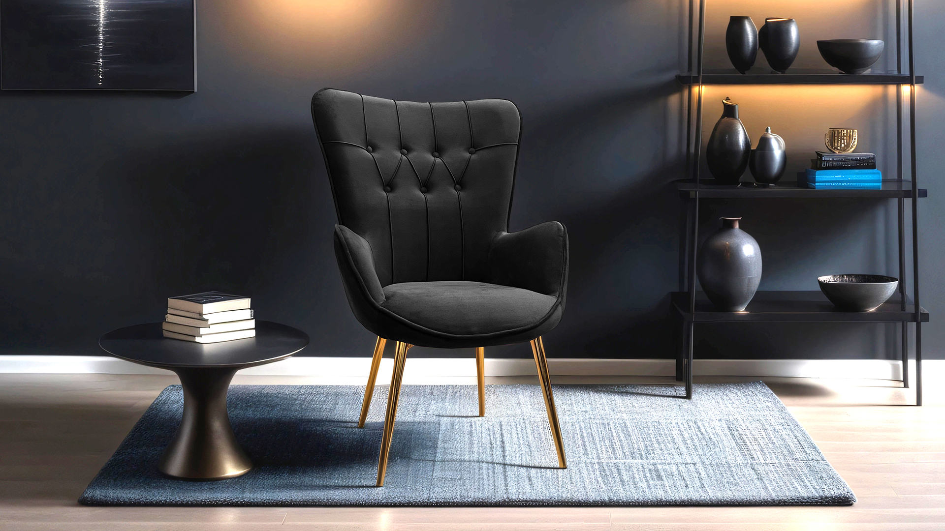 Armens Life Begonya,Sandalye,Kafe,Otel,Tekli Berjer Gold Ayak Siyah