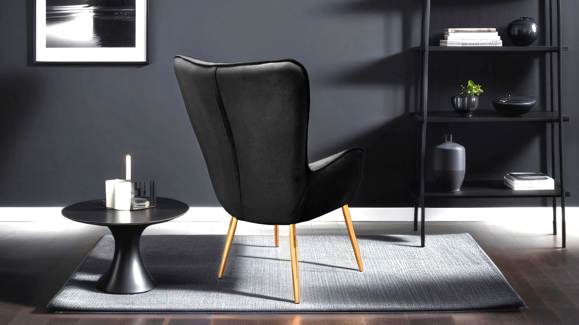 Armens Life Begonya,Sandalye,Kafe,Otel,Tekli Berjer Gold Ayak Siyah