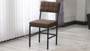 Dubai Modeli Mutfak Masa Takımı 4 Sandalye Keten Kumaş Kahve 1 Masa Ceviz