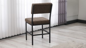 Dubai Modeli Mutfak Masa Takımı 4 Sandalye Keten Kumaş Kahve 1 Masa Ceviz