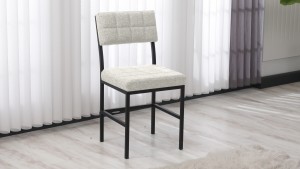 Dubai Modeli Mutfak Masa Takımı 4 Sandalye Keten Kumaş Krem1 Masa Ceviz