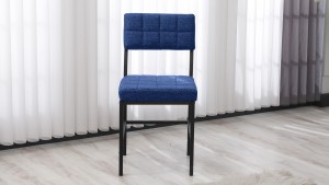 Dubai Modeli Mutfak Masa Takımı 4 Sandalye Keten Kumaş Lacivert 1 Masa Siyah Mermer Desenli