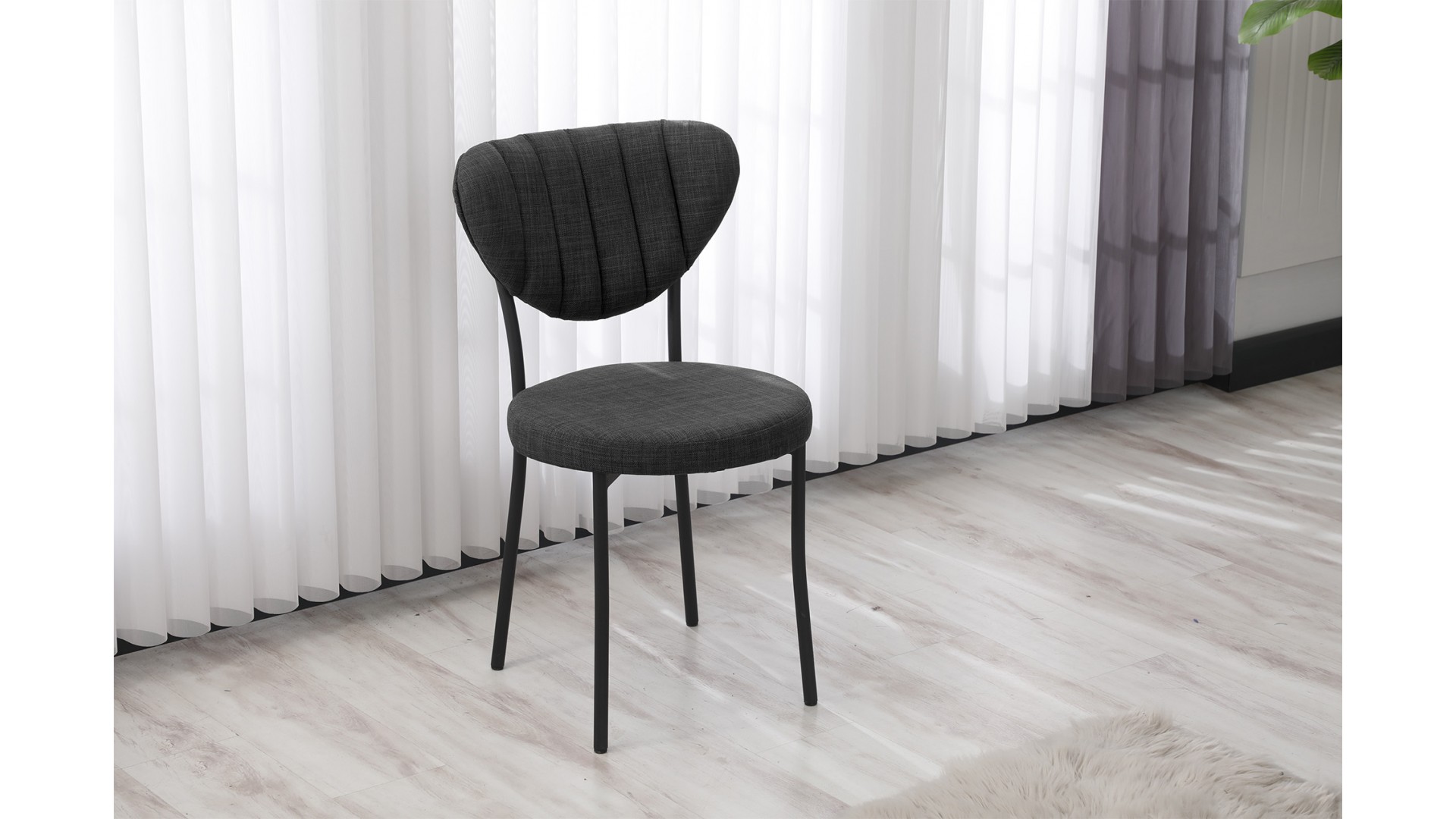 Elegant Modeli Sandalye Yemek Odası Cafe Restoran Ve Mutfak Sandalyesi Keten Kumaş Füme