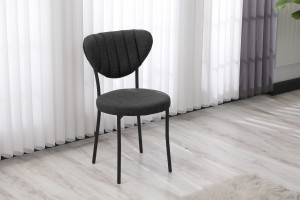 Elegant Keten Mutfak Sandalyesi Füme