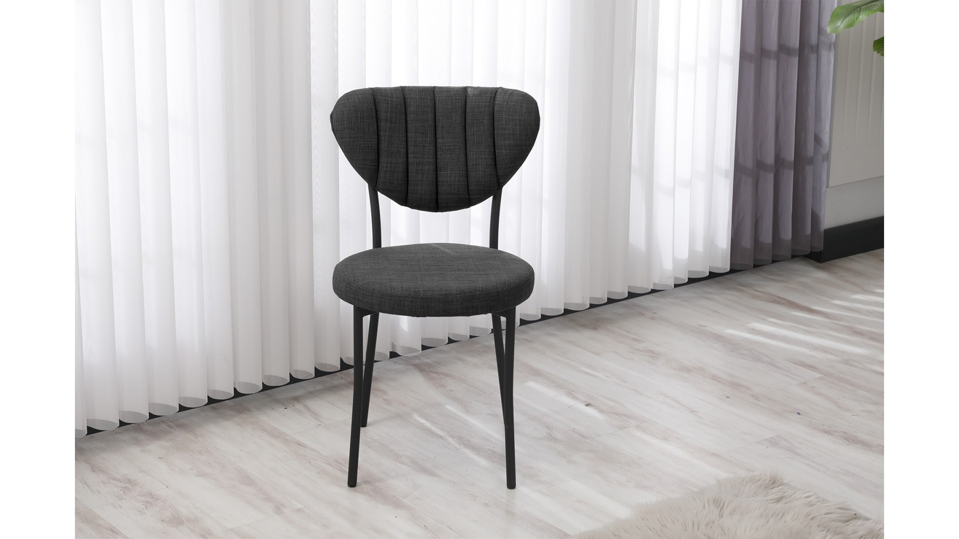 Elegant Modeli Sandalye Yemek Odası Cafe Restoran Ve Mutfak Sandalyesi Keten Kumaş Füme