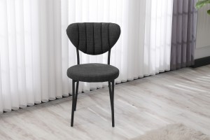 Elegant Keten Mutfak Sandalyesi Füme
